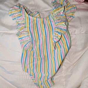Baby girl stripped swim suit